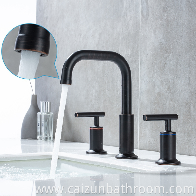 Black Widespread Bathroom Faucet